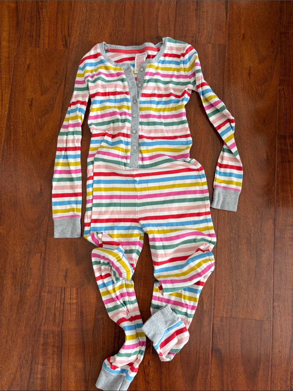 Mini Boden Multi-Color Striped Long-Sleeve Pajama One-Piece